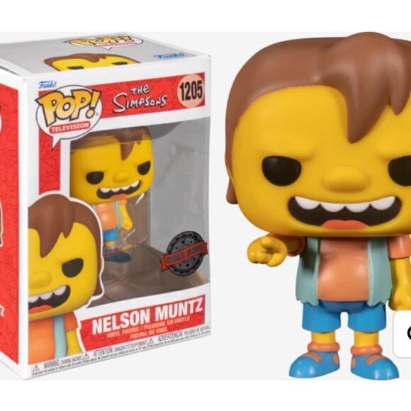 Funko Pop The Simpsons Nelson Muntz #1205 Hot Topic Exclusive Vinyl Figure - Picture 1 of 6